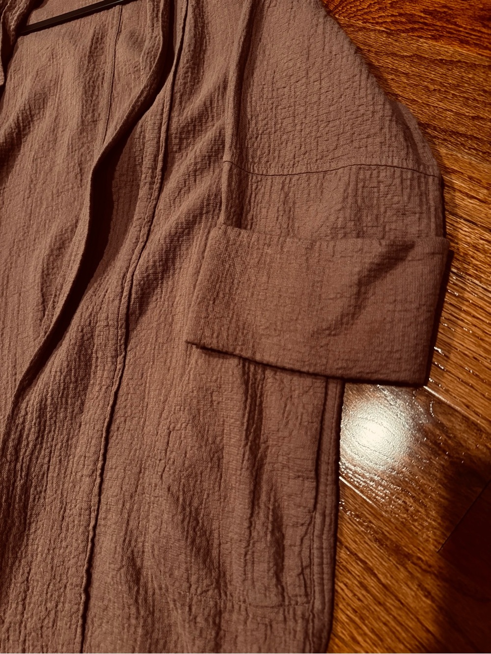 Aritzia Wilfred Lenglen Cotton Gauze Kimono Cardigan Jacket Brown Rust Blush Lg - Picture 5 of 6